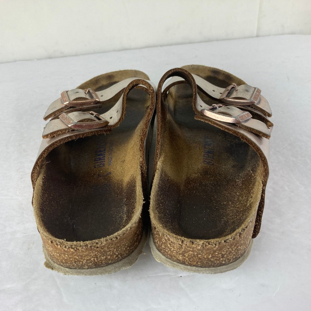 Birkenstock Arizona‎ Sz 8.5 Rose Gold Big Buckle Comfort Sandals Boho Grunge - Picture 8 of 9